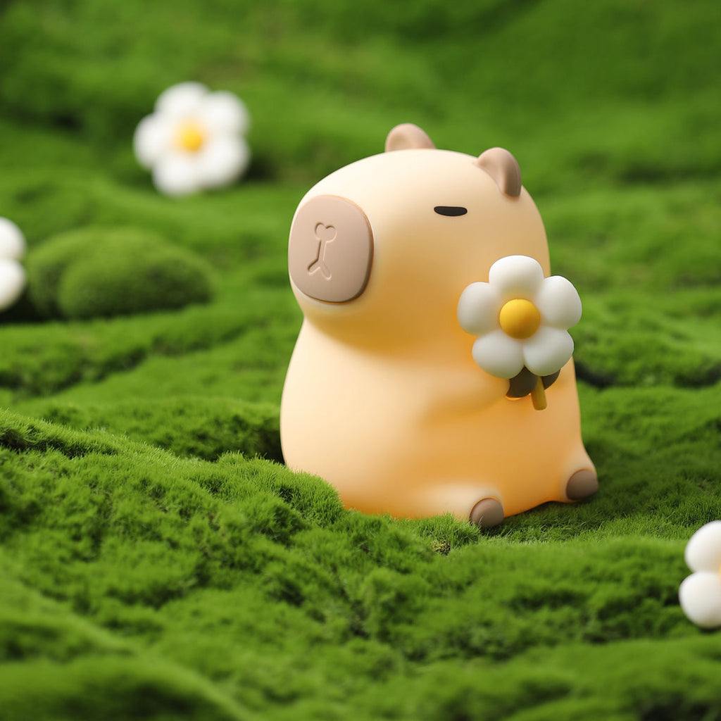 MeWaii® Flower Capybara Squishy Silicone Night Light - Perfect Gift for Kids and Girls