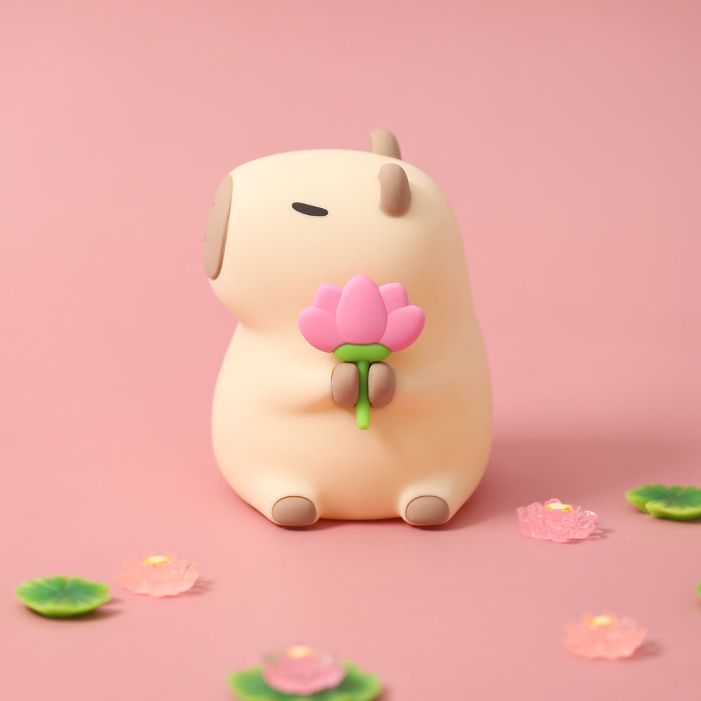 MeWaii® Flower Capybara Squishy Silicone Night Light - Perfect Gift for Kids and Girls
