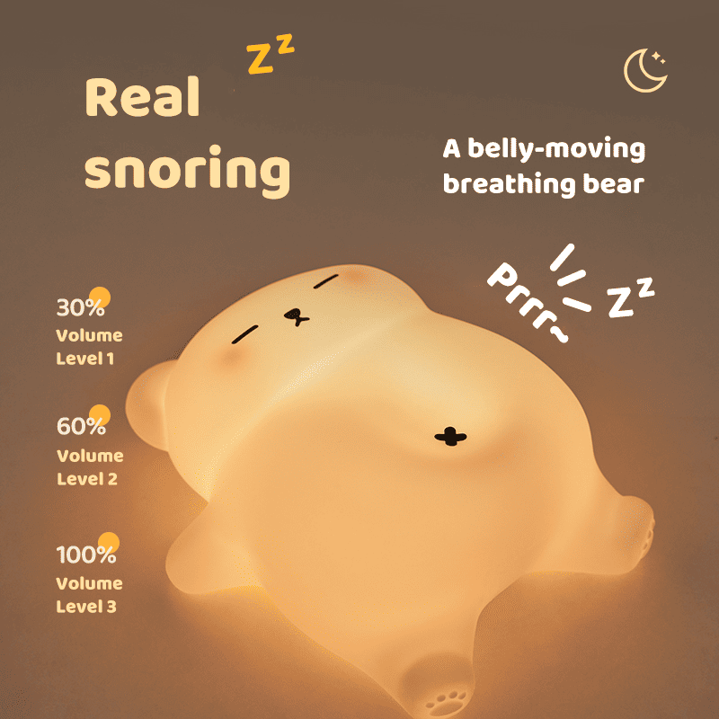 MeWaii® Breathing Bear Snuggly  Squishy Silicone Sleeping Companion Sound LED Night Light Perfect Gift