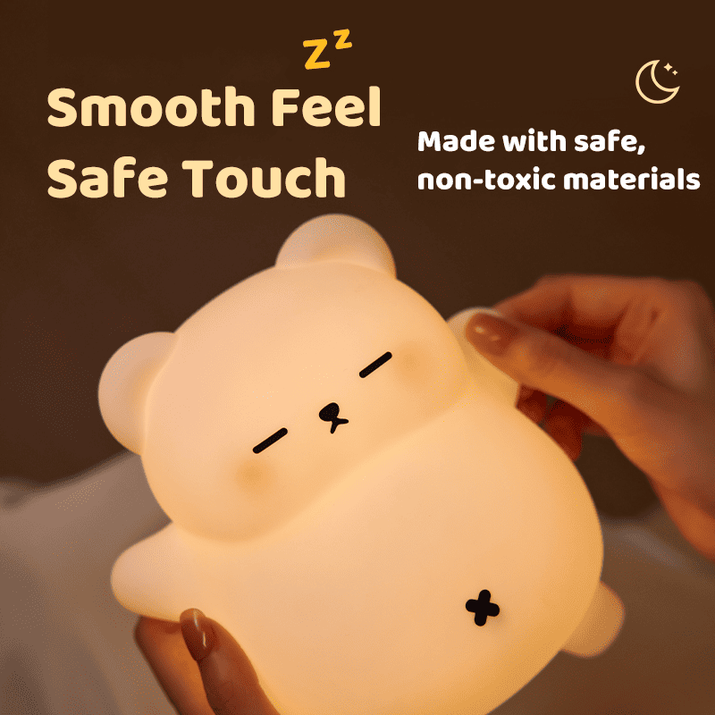 MeWaii® Breathing Bear Snuggly  Squishy Silicone Sleeping Companion Sound LED Night Light Perfect Gift