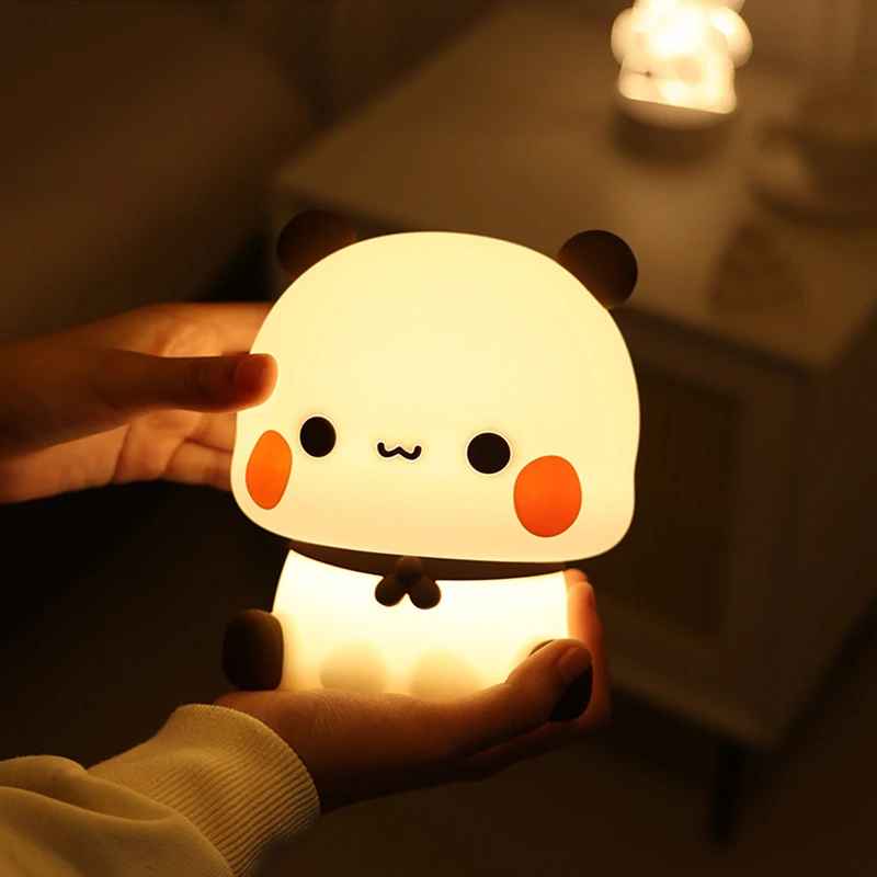 Bubu Panda Night Light – Soft Silicone Touch Lamp with Timer & USB Rechargeable