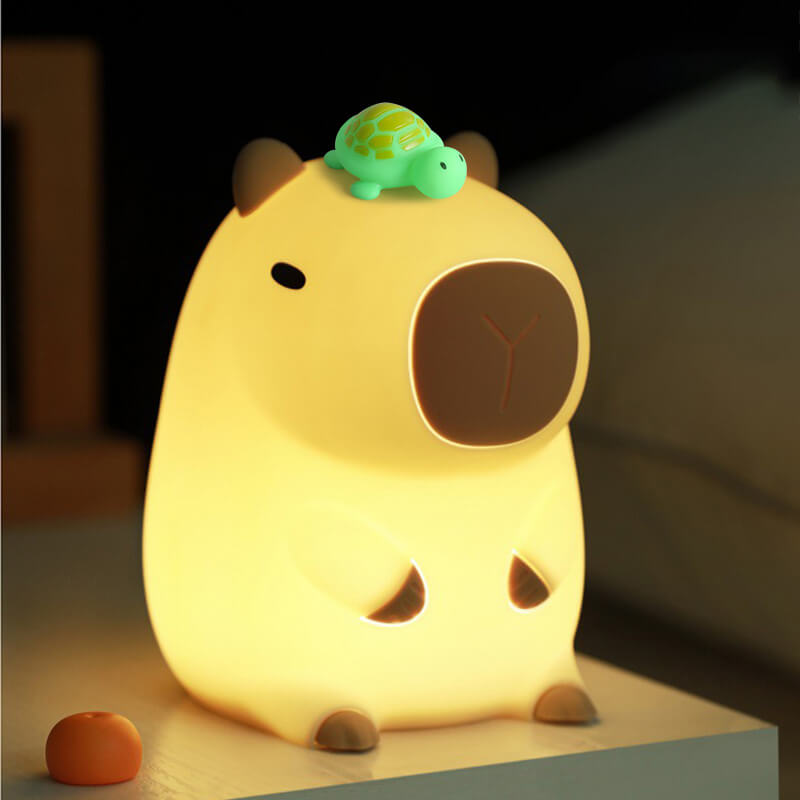 MeWaii® Flower Capybara Squishy Silicone Night Light - Perfect Gift for Kids and Girls
