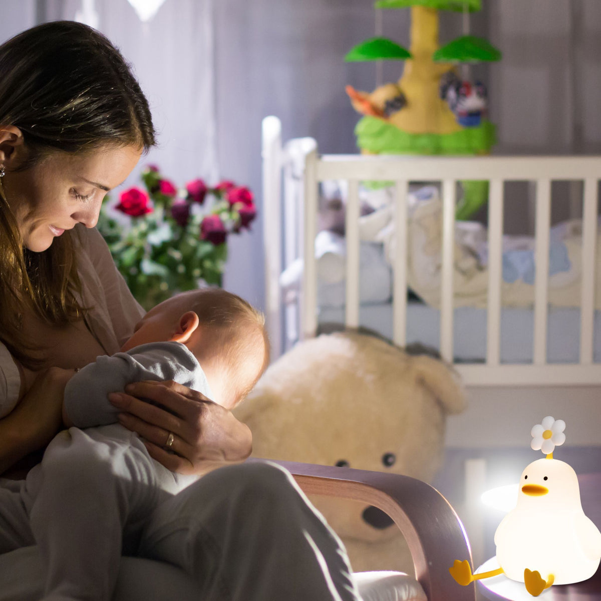 LED Night Light USB Rechargeable Touch Control Bedtime Lamp - Duck