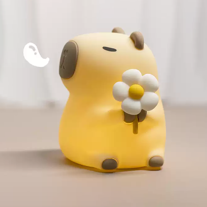 MeWaii® Flower Capybara Squishy Silicone Night Light - Perfect Gift for Kids and Girls