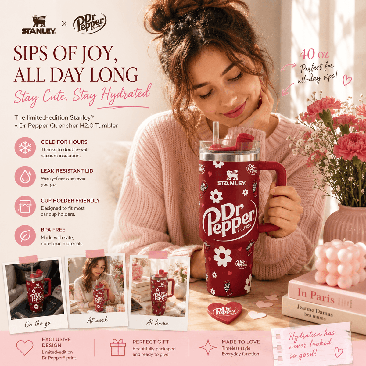 Stanley Dr Pepper 40oz Insulated Tumbler with Handle