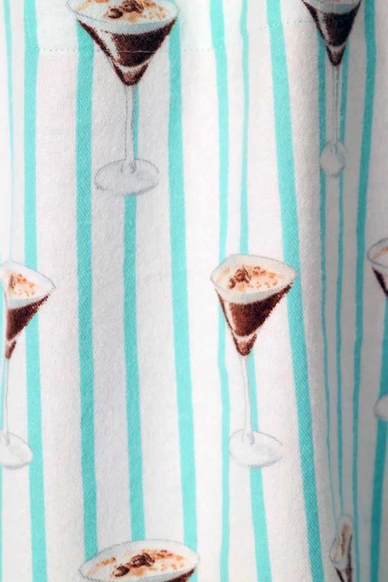 P. J.  Salvage Espresso Martini 3-Piece Flannel PJ Set in Pool Blue